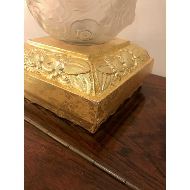 French Art Deco Floral Table Lamps Signed by Sabino - a Pair For Sale - Image 11 of 13