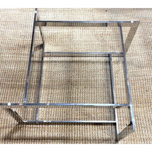 Mid-Century Modern Vintage Modern Chrome and Glass Coffee Table For Sale - Image 3 of 8