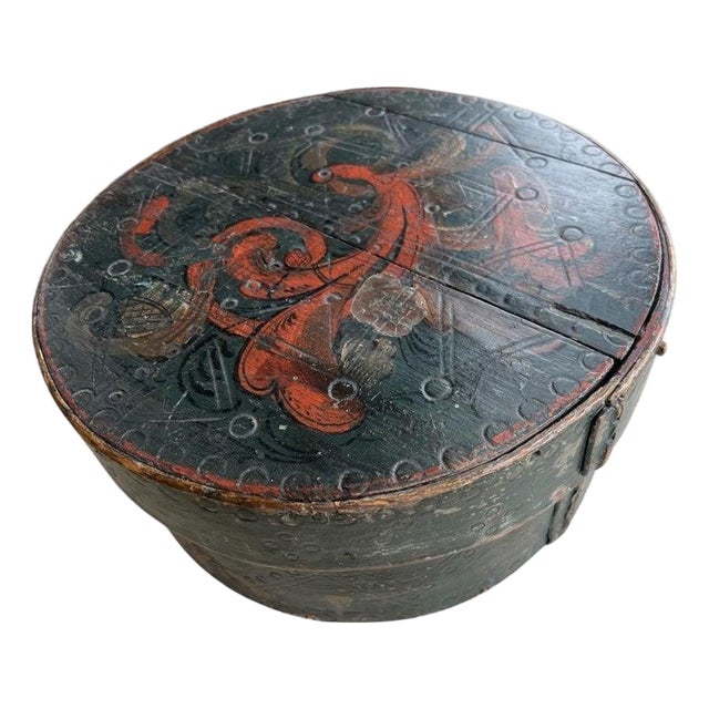 Original Painted Signed and Dated 1818 Pantry Box For Sale