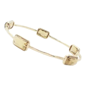 Ippolita 18k Yellow Gold Rock Candy 5 Smoky Topaz Bangle Bracelet