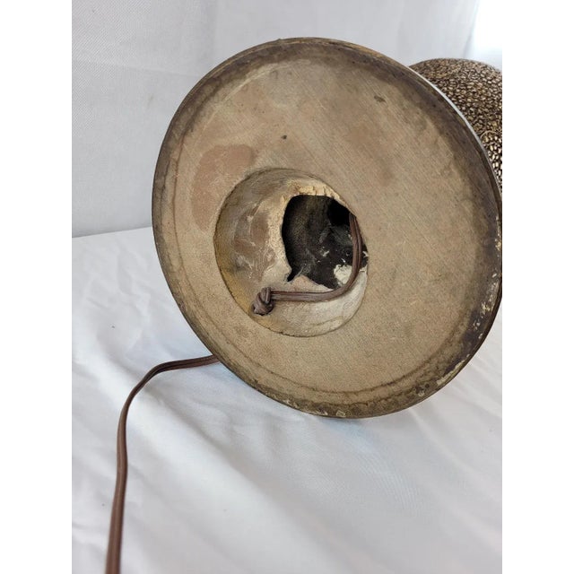 Mid-Century Modern Mid-Century Modern Metroware Hand Crafted Wood & Gold Leaf Table Lamp For Sale - Image 3 of 11