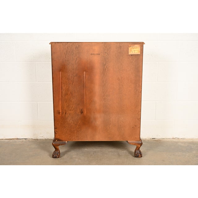 Chippendale Solid Mahogany Drop Front Secretary Desk by Jasper Cabinet Co. For Sale - Image 16 of 18