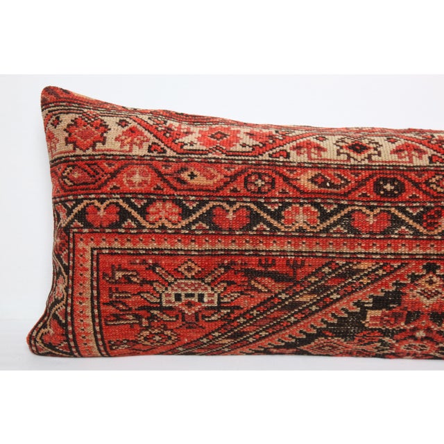 Handwoven Made From Antique Persian Ferehan Rug Lumbar Pillow Cover -16'' X 41'' For Sale - Image 4 of 10