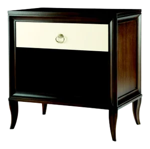 Century Furniture Tribeca Single Drawer Nightstand, Brown and Cream