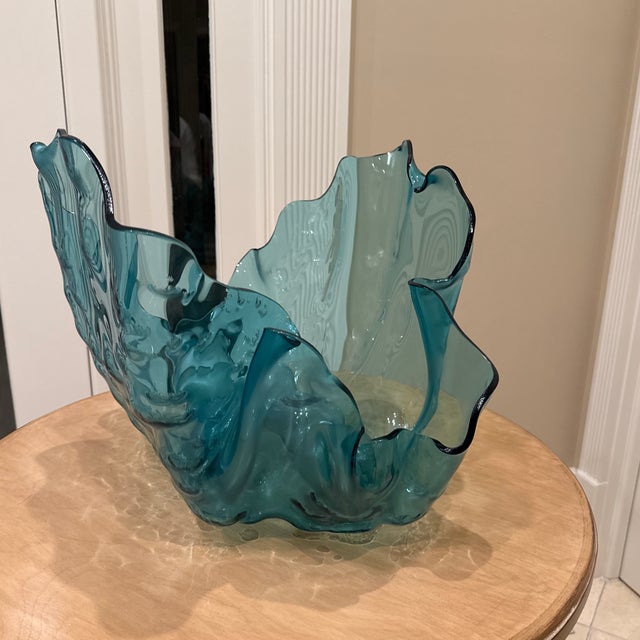 Water Sculpture Bowl, Splash Bowl from the Ultramarine Collection by the artist Annieglass. The design is inspired by...