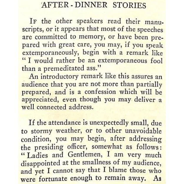Paper "Witty Stories and Toasts for All Occasions and How to Tell Them" 1914 Fowler, Nathaniel C. Jr. For Sale - Image 7 of 7
