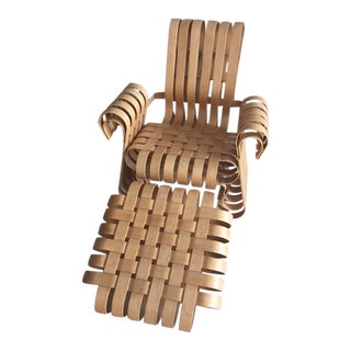 1990s Vintage Frank Gehry Power Play Chair and Ottoman For Sale