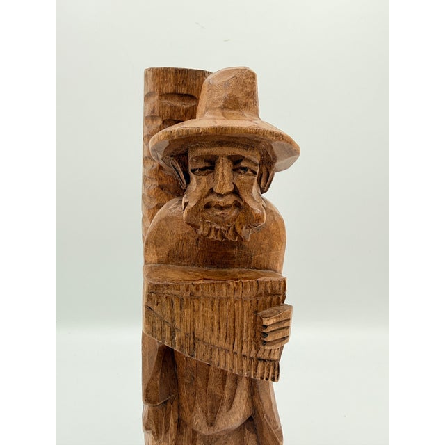 Mid 20th Century Vintage South American Hand-Carved Wood Traveler Folk Art Sculpture For Sale - Image 5 of 7