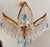 1960s Mid-Century Modern Crystal Chandelier With Aqua Blue Drops - Solid Brass Leaf Design Lighting - Rewired & Working⁠ For Sale - Image 12 of 18