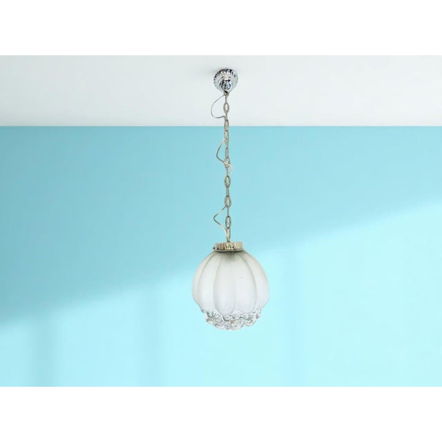 Large Mid-Century Modern Frosted Bubble Glass Hanging Light, 1960s For Sale - Image 4 of 12