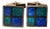 1950s Perli German Modernist Blue Grid Silver Enamel Cufflinks For Sale