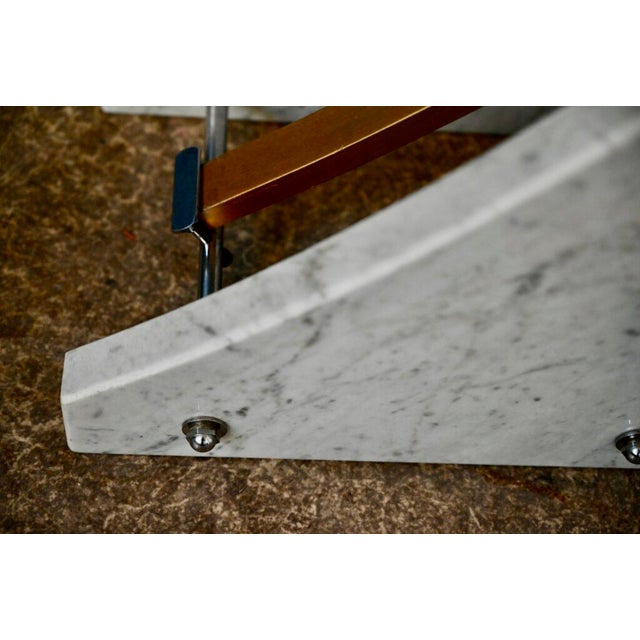 Italian Space Age Arc Floor Lamp in Marble and Gilt Aluminium, 1970s For Sale - Image 13 of 18