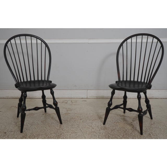 Set of 6 Dr Dimes Ebonized Windsor Dining Room Chairs For Sale - Image 13 of 18