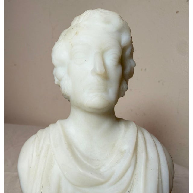 Figurative Antique Charles Sumner Figural Frosted Milk Glass Bust Paperweight Sculpture For Sale - Image 3 of 15