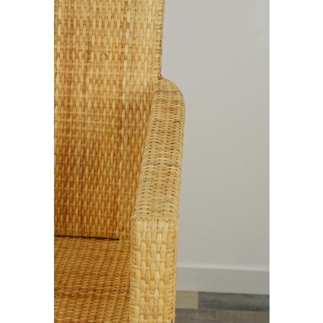 French Wooden and Rattan Armchair For Sale - Image 10 of 14