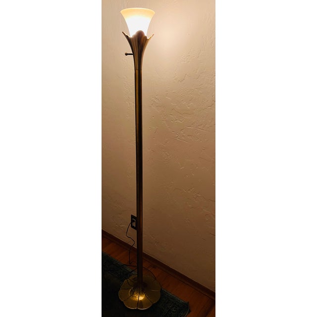 Mid-Century Modern Mid 20th Century Mid-Century Modern Solid Brass Torchiere Floor Lamp by Stiffel Company For Sale - Image 3 of 16