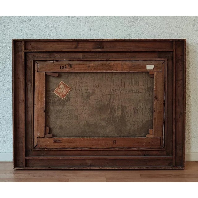 Clemente Pugliese-Levi, Women with Hay, Oil on Canvas, 1920s, Framed For Sale - Image 9 of 13