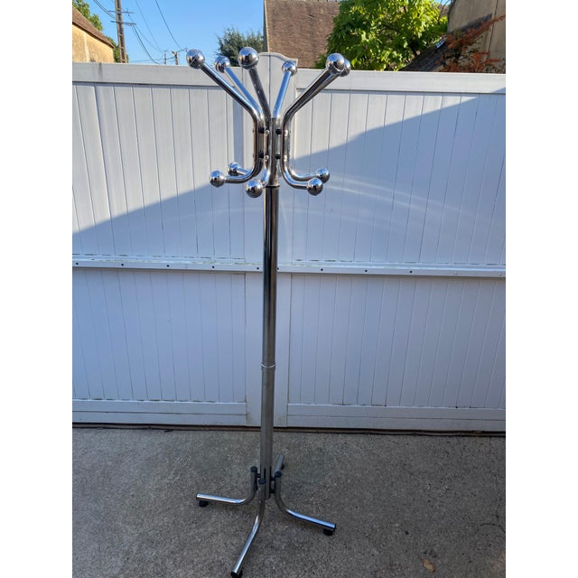 1970s Vintage Chrome Metal Coat Rack, 1970s For Sale - Image 5 of 18