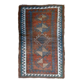 1880s, Handmade Antique Collectible Caucasian Kazak Rug 2.7' X 4.2' For Sale