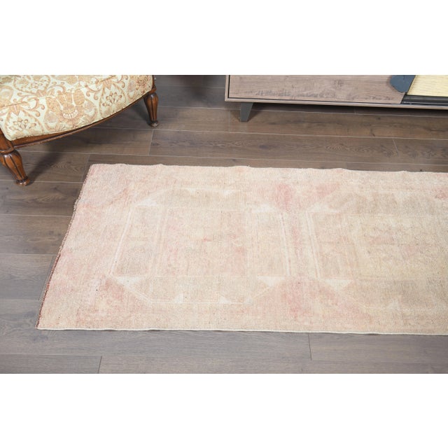 1970s Turkish Oushak Handmade Wool Cotton Orange Runner Rug For Sale - Image 9 of 11