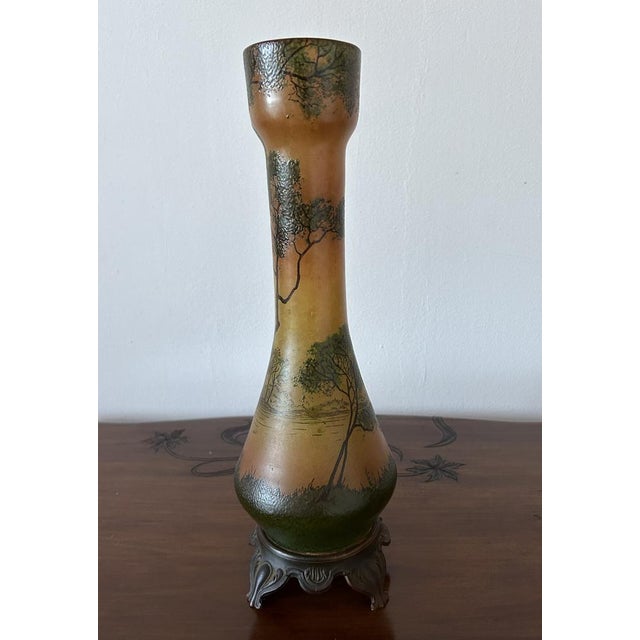 Large Art Nouveau Scenic Glass Vases by François-Théodore Legras, 1890s, Set of 2 For Sale - Image 4 of 18