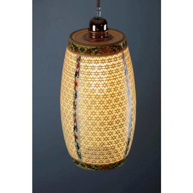 Ceramic Oriental Ceramic Pendant Lamps, 1980s, Set of 2 For Sale - Image 7 of 13