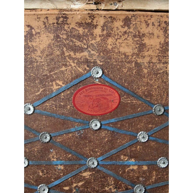 Antique Leather Trunk For Sale - Image 11 of 13