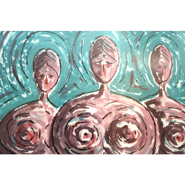 Abstract David Hostetler Signed & Numbered "Asherah Grove" Lithograph, 1995, Edition 1/6 For Sale - Image 3 of 10