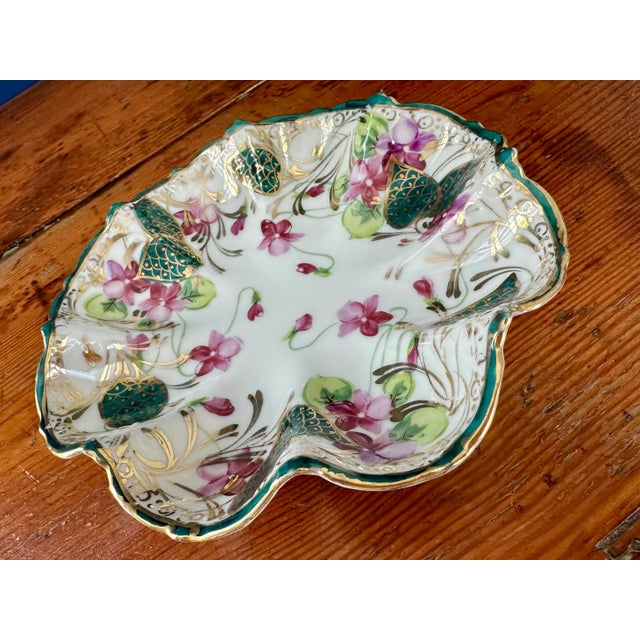 Mid 20th Century Vintage Hand Painted Trinket Dish For Sale - Image 5 of 10