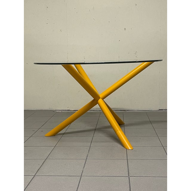 Round Table with Iron Legs and Glass Top, 1970s For Sale - Image 6 of 18