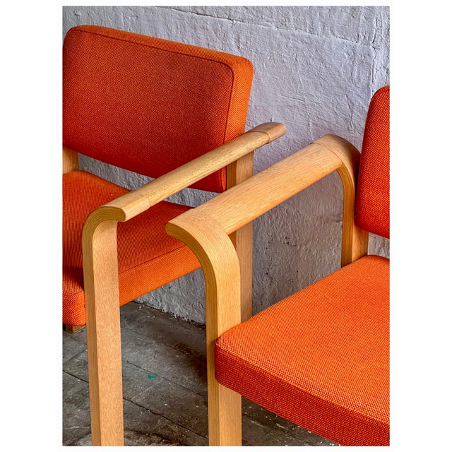 Mid-Century Modern Orange Stacking Armchairs by Rud Thygesen & Johnny Sørensen for Magnus Olesen, Denmark, 1970s, Set of 2 For Sale - Image 12 of 18