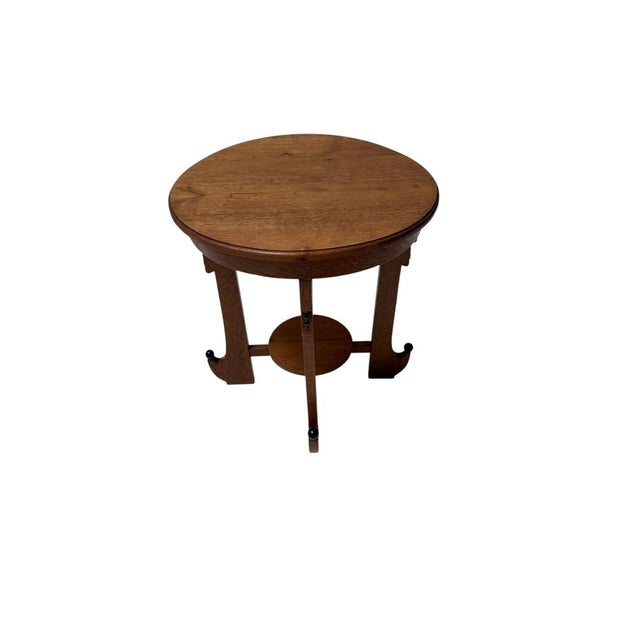 Art Deco Amsterdamse School Oak Side Table, 1920s For Sale - Image 4 of 8