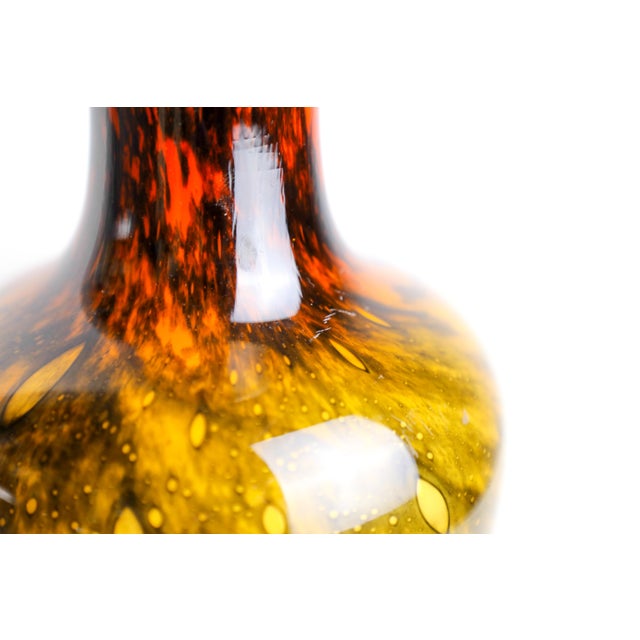 Vintage Orange and Black Glass Vase by Carlo Moretti for Opaline Empoli, 1970s For Sale - Image 11 of 12