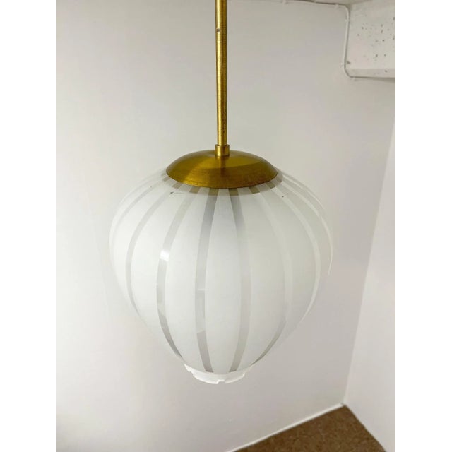 Swedish Art Deco Pendent Brass & Glass, 1940s For Sale - Image 6 of 18