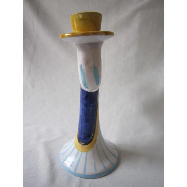Modern Italian Art Pottery Candleabra For Sale - Image 3 of 7