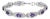 Sterling Silver Oval Purple Amethyst and Diamond Interlocking Halo Link Bracelet For Sale