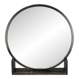 Odyssey Decorative Round Table Mirror, Black For Sale