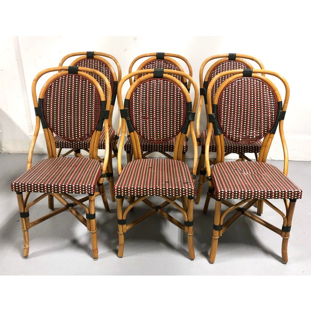 French Bistro Chairs Bamboo Rattan—Set of 6 Chairish