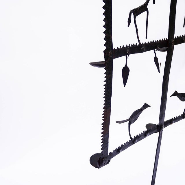 Wrought Iron Dividing Screen with Animal Decoration from Marolles, 1950s For Sale - Image 6 of 9