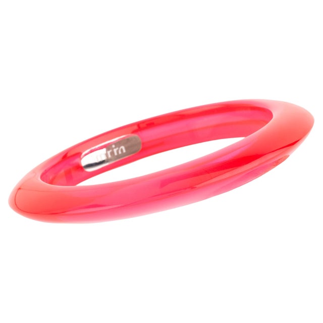 Miriam Salat Candy Translucent Resin and Sterling Silver summer bangle For Sale - Image 15 of 18