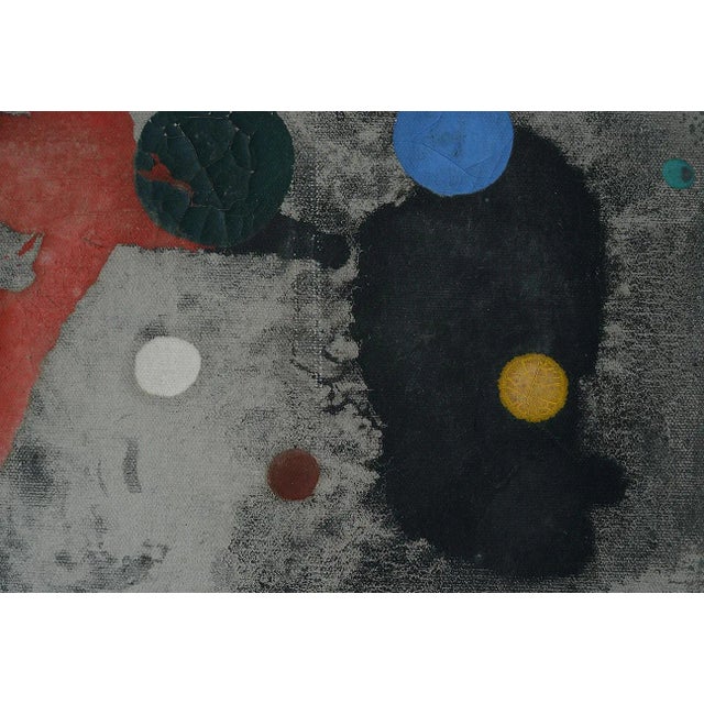 1950s Signed Colorful Modernist Abstract Painting For Sale - Image 10 of 13