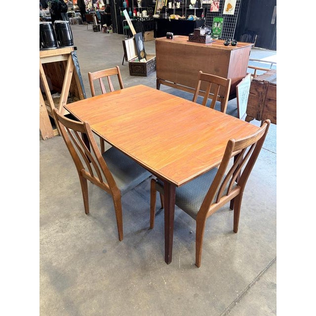 Glass Mid-Century Dining Table from Gordon Russell and Danish Teak Chairs from Dyrlund, 1960s, Set of 5 For Sale - Image 7 of 9