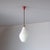 Red Italian Brass Pendant Lamp with Opaline Glass Shade and Red Canopy, 1950s For Sale - Image 8 of 8