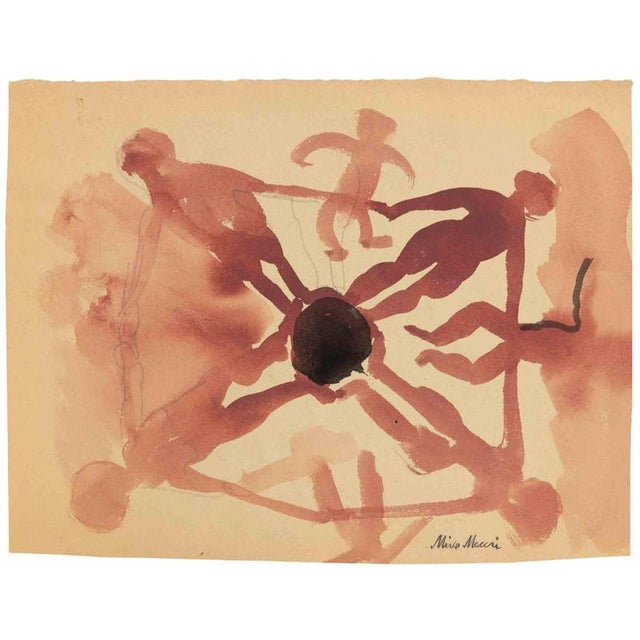 Watercolor on paper. Hand signed. Very good condition. This piece is attributed to the mentioned designer/maker. It has no...