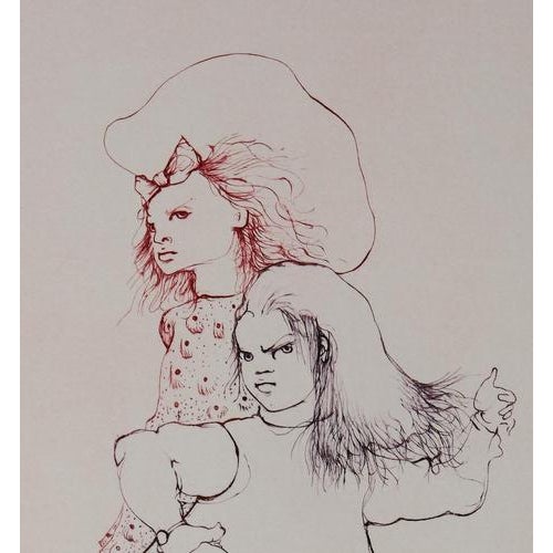 Leonor Fini, Upset Young Girl, 1973, Etching For Sale - Image 5 of 6
