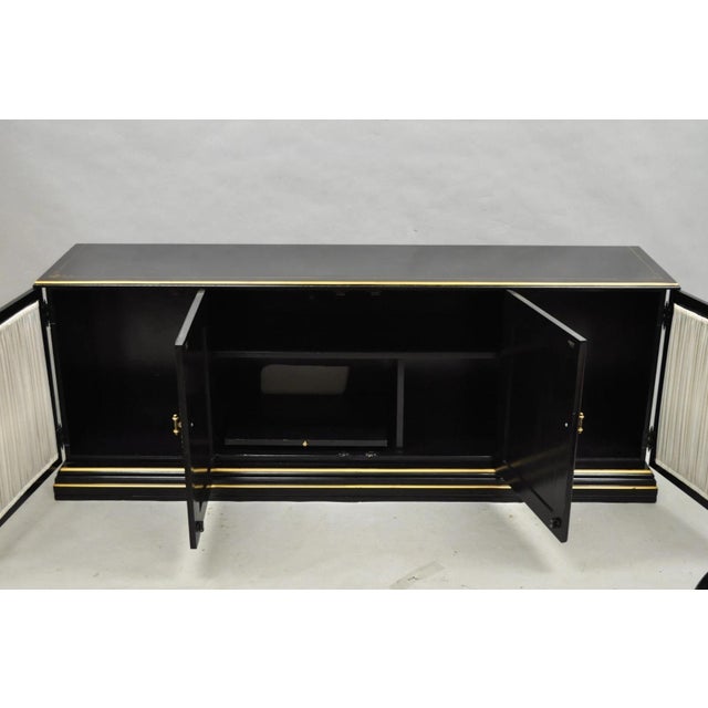 Mid 20th Century Habersham Chinoiserie Black Lacquer Credenza Buffet Media Entertainment Cabinet, Attributed For Sale In Philadelphia - Image 6 of 17