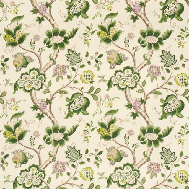 Sanderson Roslyn Fabric in Green - a Sample For Sale