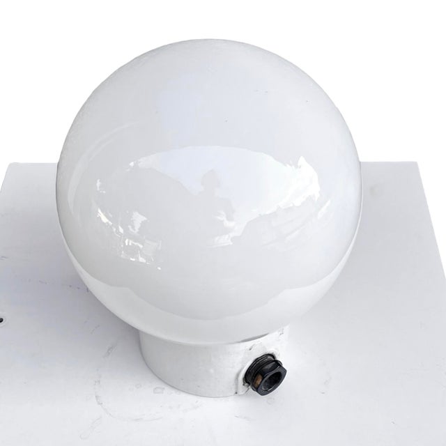Industrial Wall Lamp, White, Glass, Foton, Poland, 1960s. For Sale - Image 11 of 11