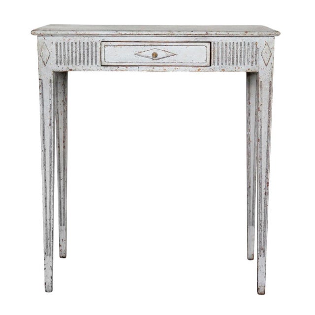 White Antique Swedish Gustavian Console Table, 1860s For Sale - Image 8 of 8