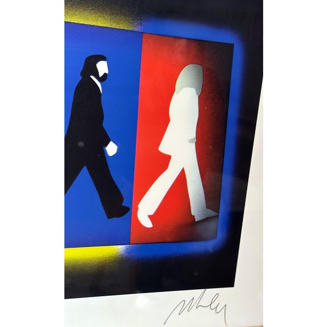 Black 1960s Marco Lodola Color Screenprint on Paper, “a.p.” (Artist’s Proof) Mirror-Frame For Sale - Image 8 of 18